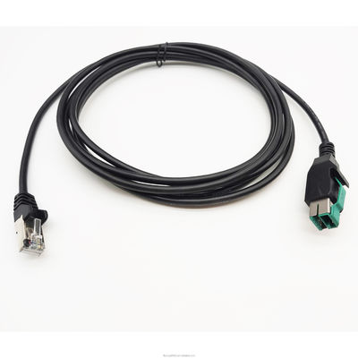 PVC TPE 24V aangedreven USB 12V kabel Mannelijk naar RJ45 6A snel opladen