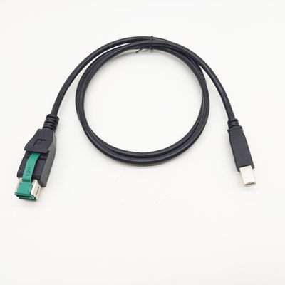24V naar USB-B Mannelijke en Hosiden Plug PoweredUSB kabel 12V 24V