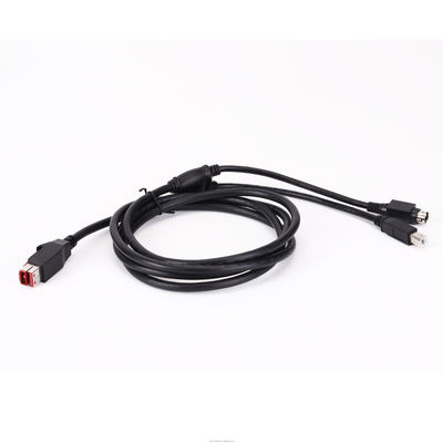 5A Nylon 24V aangedreven USB-kabel naar USB-B Mannelijke en Hosiden stekker voor printer