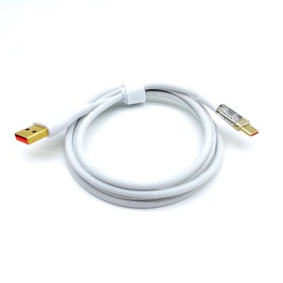 Witte snellaadbare mannelijke USB A tot C kabel USB C kabel